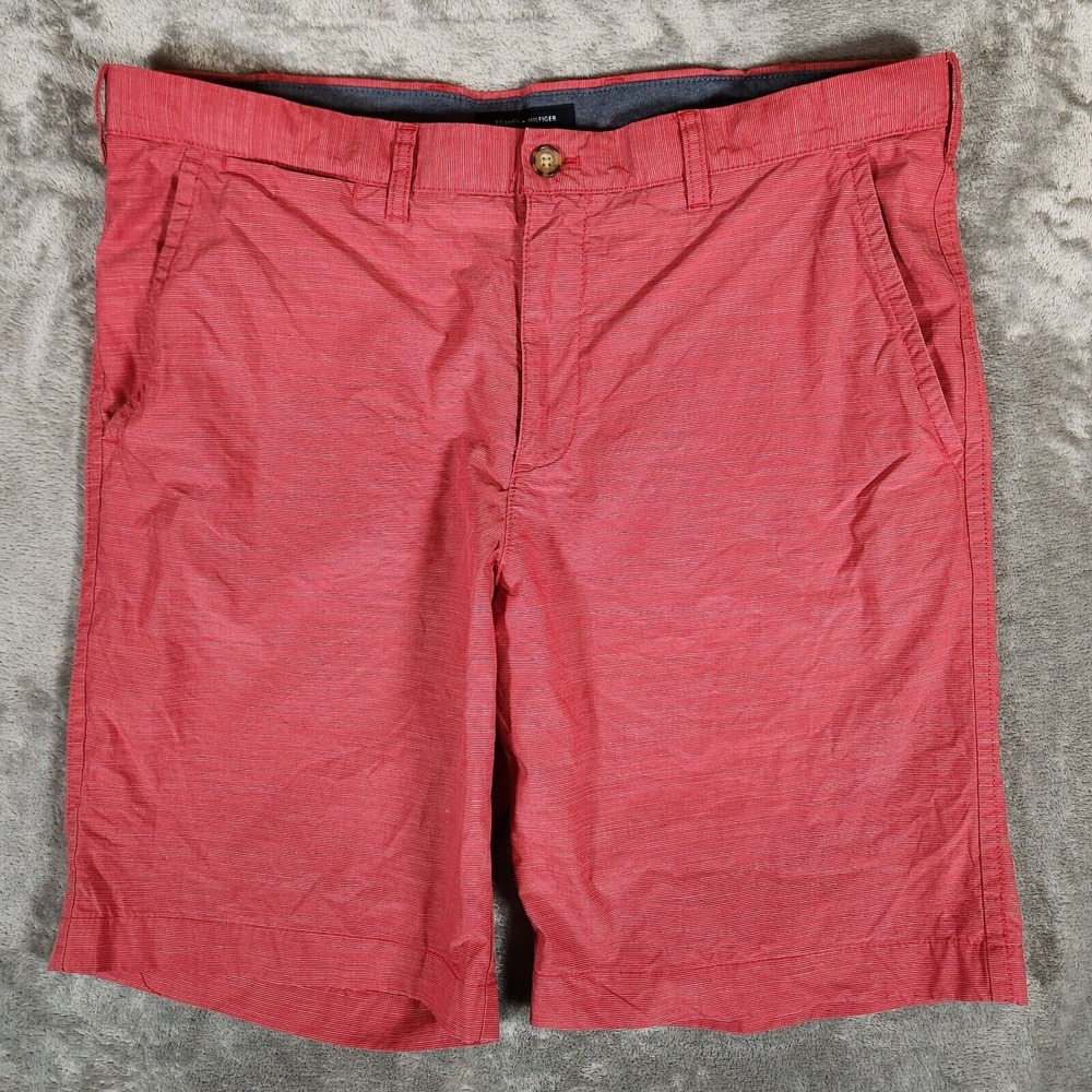 Tommy Hilfiger Shorts Men's 38X10 Red Bundle Chino Shorts Preppy